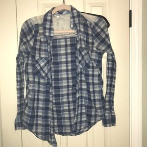 Blue and white flannel